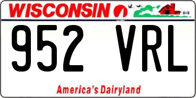 WI license plate 952VRL