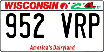 WI license plate 952VRP