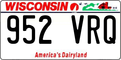 WI license plate 952VRQ