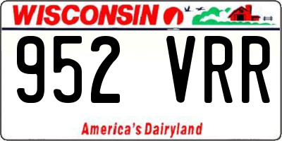 WI license plate 952VRR