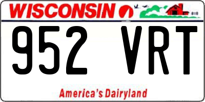 WI license plate 952VRT