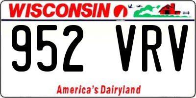 WI license plate 952VRV