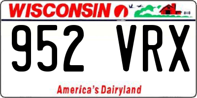 WI license plate 952VRX