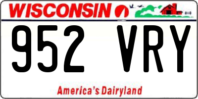 WI license plate 952VRY