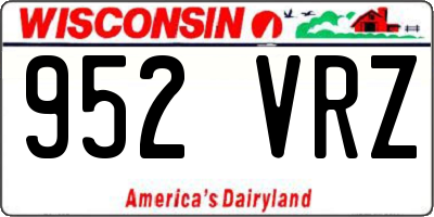 WI license plate 952VRZ