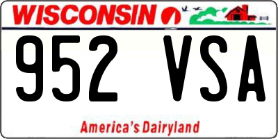WI license plate 952VSA