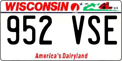 WI license plate 952VSE