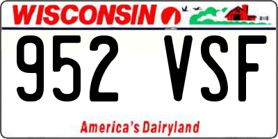 WI license plate 952VSF