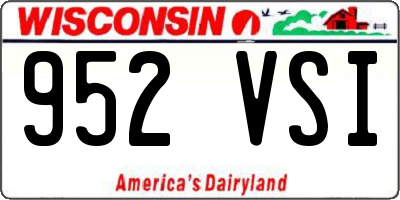 WI license plate 952VSI