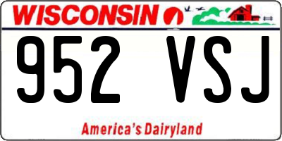 WI license plate 952VSJ