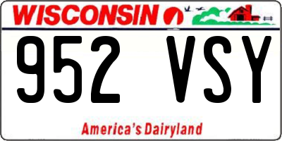 WI license plate 952VSY