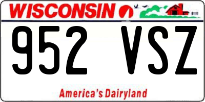 WI license plate 952VSZ