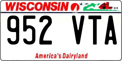 WI license plate 952VTA