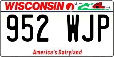 WI license plate 952WJP