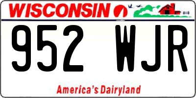 WI license plate 952WJR