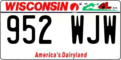 WI license plate 952WJW