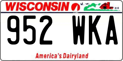 WI license plate 952WKA