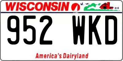 WI license plate 952WKD