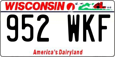 WI license plate 952WKF