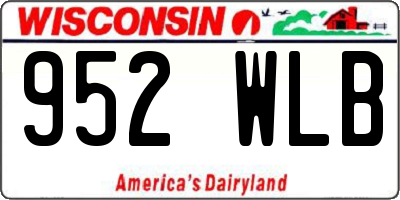 WI license plate 952WLB