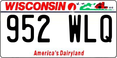 WI license plate 952WLQ