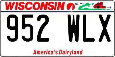 WI license plate 952WLX