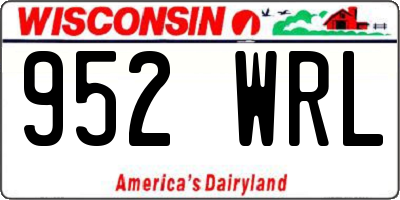 WI license plate 952WRL