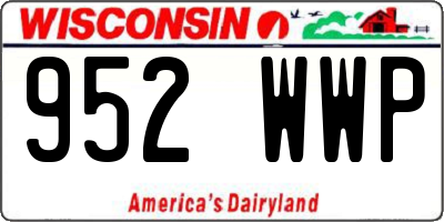 WI license plate 952WWP
