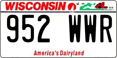 WI license plate 952WWR