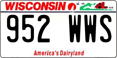 WI license plate 952WWS