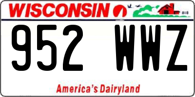 WI license plate 952WWZ
