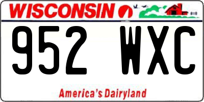 WI license plate 952WXC