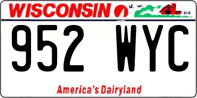 WI license plate 952WYC