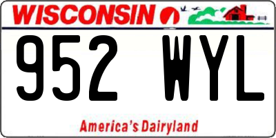 WI license plate 952WYL