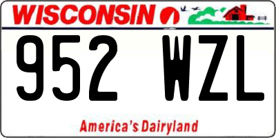 WI license plate 952WZL