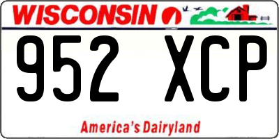 WI license plate 952XCP