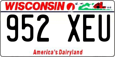WI license plate 952XEU