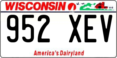 WI license plate 952XEV