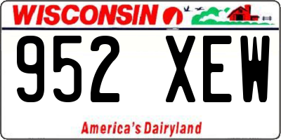 WI license plate 952XEW