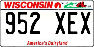 WI license plate 952XEX