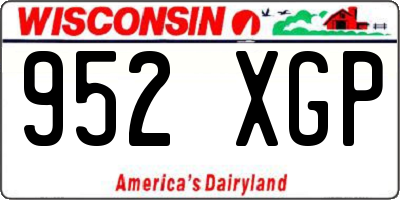 WI license plate 952XGP