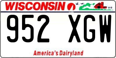 WI license plate 952XGW
