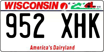 WI license plate 952XHK
