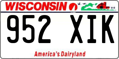 WI license plate 952XIK