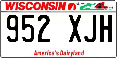 WI license plate 952XJH