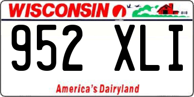 WI license plate 952XLI