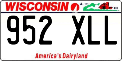 WI license plate 952XLL