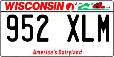 WI license plate 952XLM
