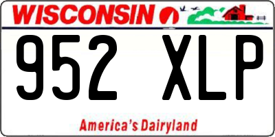 WI license plate 952XLP