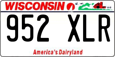 WI license plate 952XLR